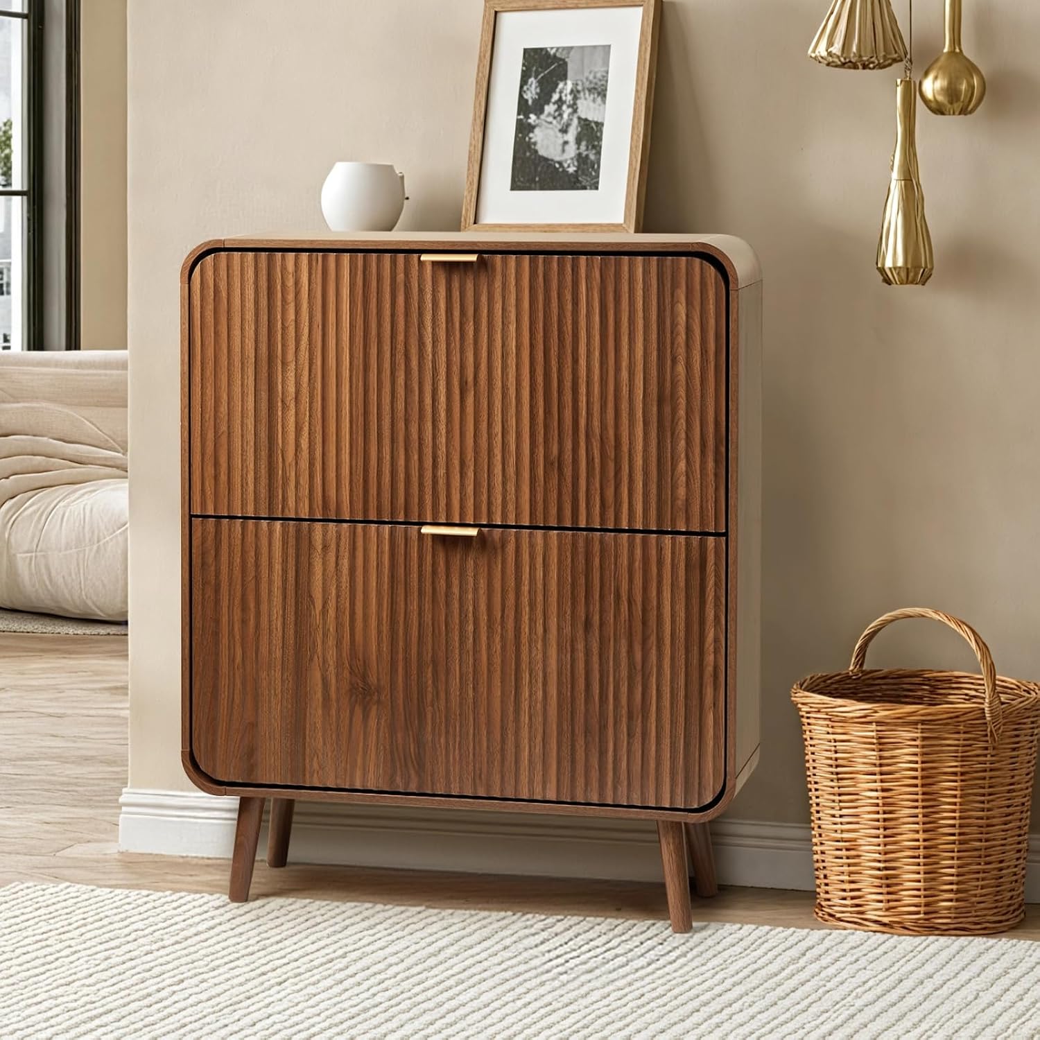 Shoe Rack Cabinet Narrow Entryway - خزانة أحذية بتصميم مميز، بعرض 31.5