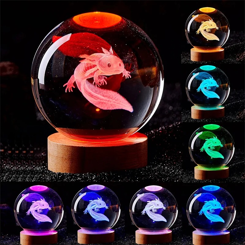 Floating Nightstand With Led Light - D2 ثلاثية الأبعاد Axolotl مصباح محفورة