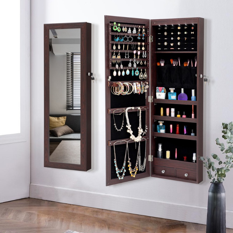 Full Length Mirror Jewelry Armoire - مرآة لتزيين الجسم بالكامل، مرآة مكياج