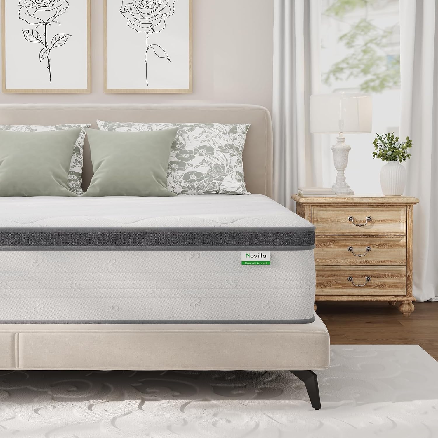 Memory Foam Mattress In A Box Queen - مرتبة كوين 14 بوصة، مرتبة هجينة