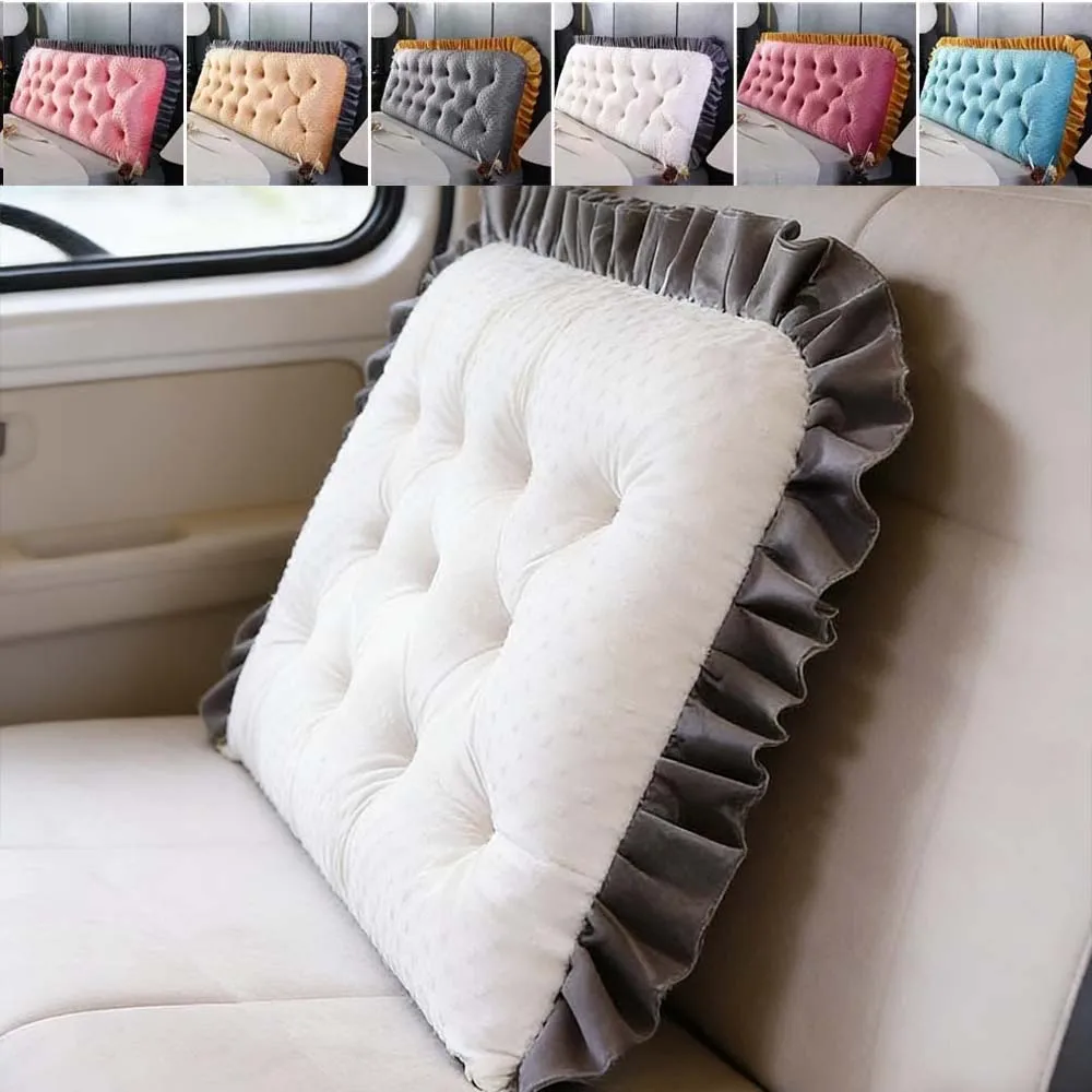Headboard Cushion Backrest Tatami - وسادة مسند رأس السرير بحواف مكشكشة،