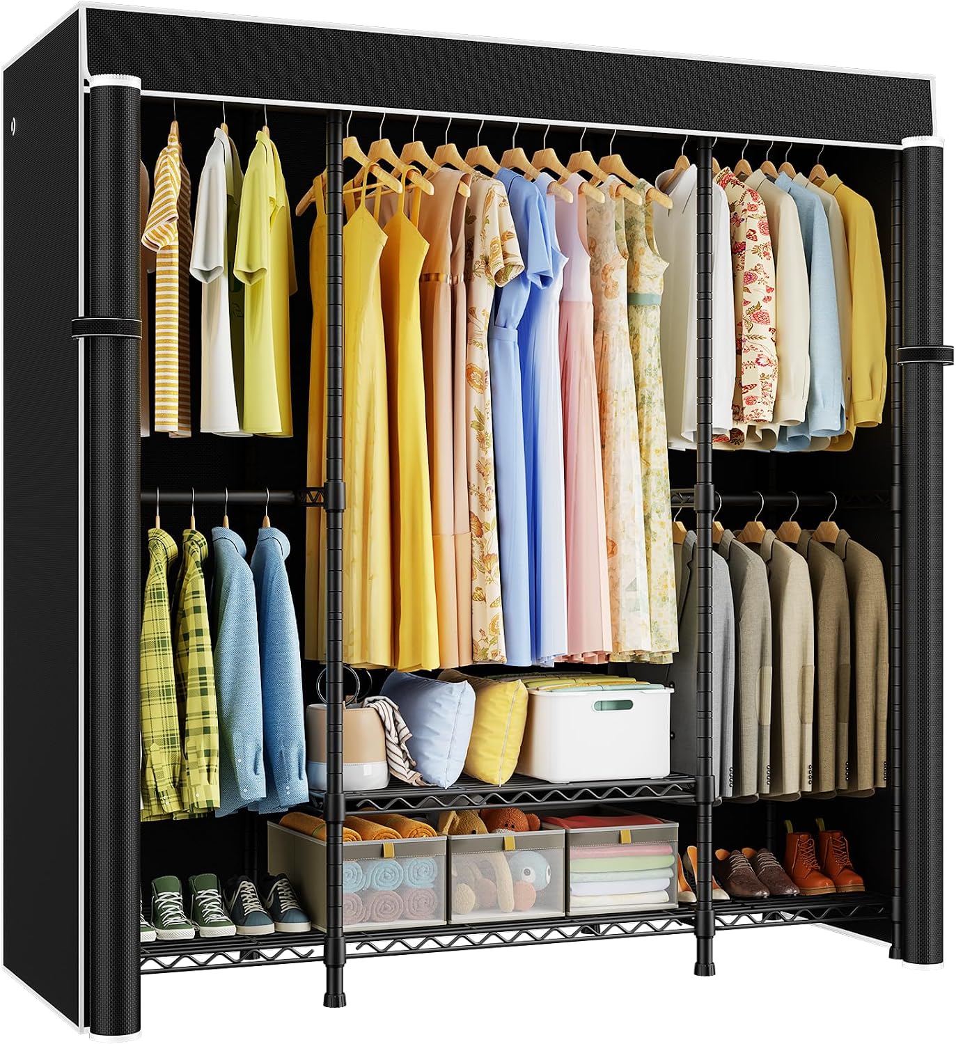Wardrobe Closet Portable Fabric Cover - خزانة ملابس محمولة متينة من نوع