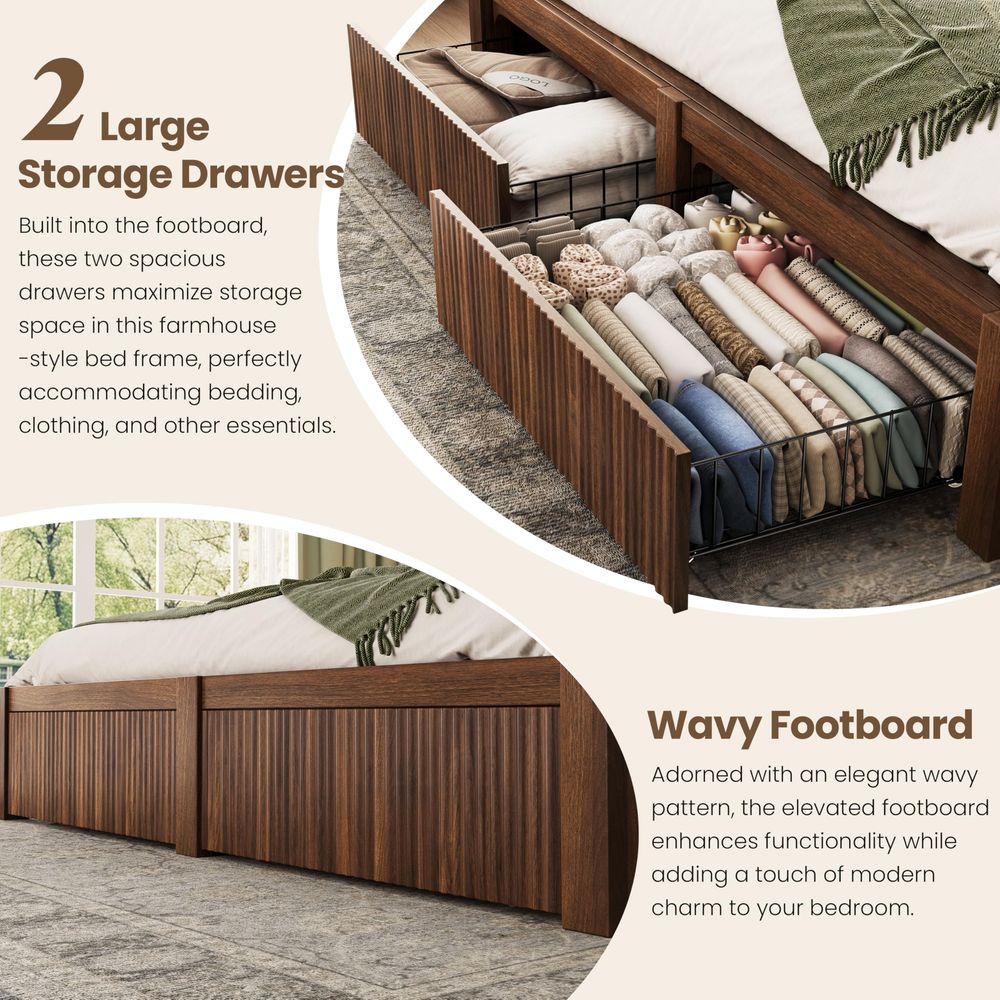 إطار سرير بحجم كينج مع لوح رأس - مراجعة King Size Bed Frame With Storage Drawers وسعره