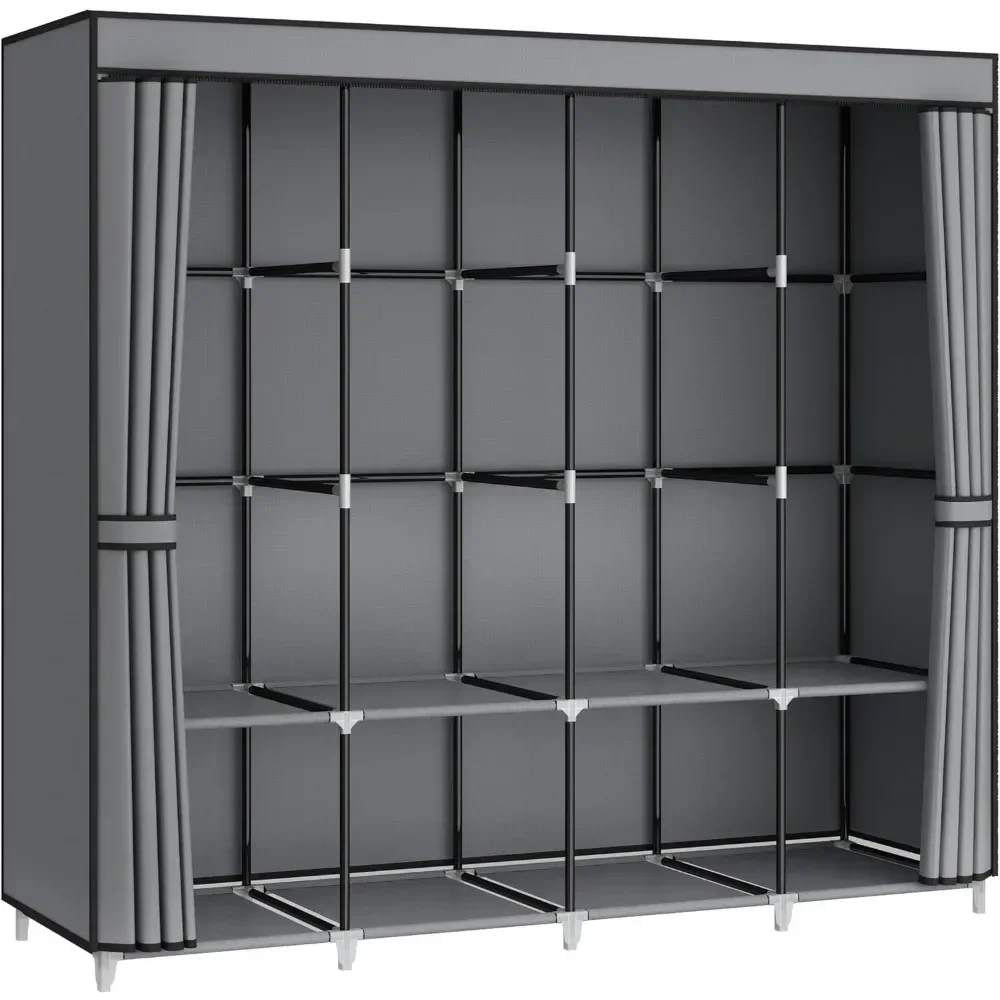 خزانة ملابس محمولة بطول 67 بوص - مراجعة Wardrobe Closet Portable Fabric Cover وسعره