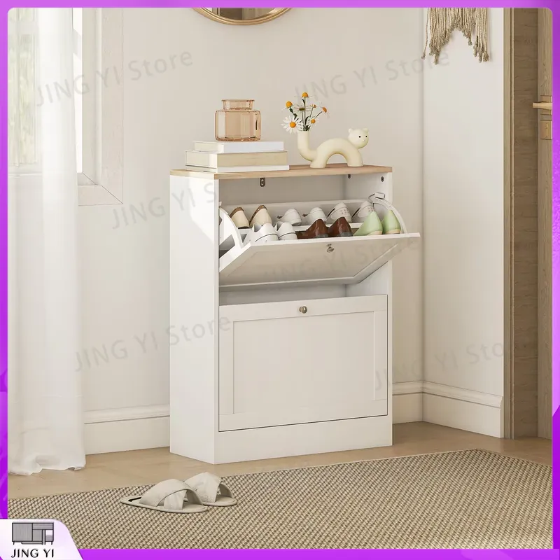 خزانة أحذية ضيقة مع درجين قلاب - مراجعة Shoe Rack Cabinet Narrow Entryway وسعره