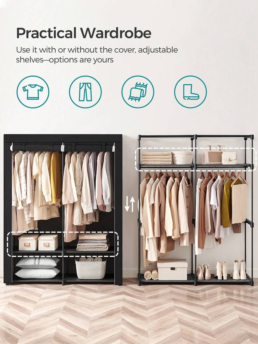 خزانة ملابس، خزانة ملابس محمول - مراجعة Wardrobe Closet Portable Fabric Cover وسعره