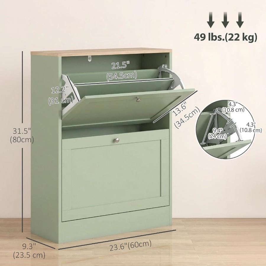 خزانة تخزين أحذية للمدخل، رف أ - مراجعة Shoe Rack Cabinet Narrow Entryway وسعره