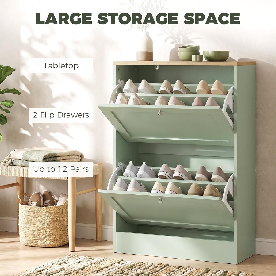 خزانة تخزين أحذية للمدخل، رف أ - مراجعة Shoe Rack Cabinet Narrow Entryway وسعره