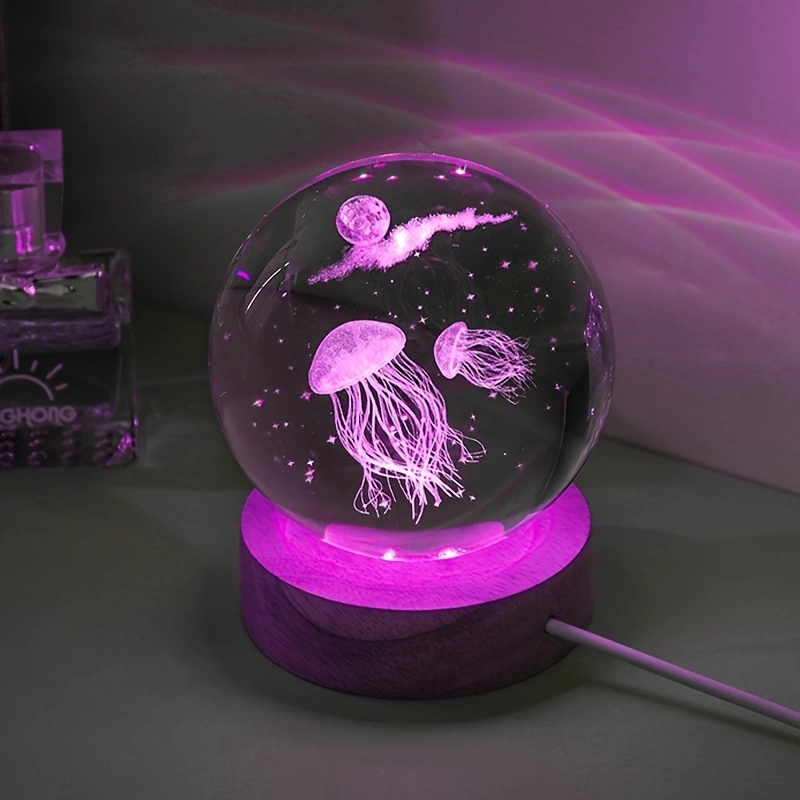 كرة كريستال منقوشة بالليزر ثلا - مراجعة Floating Nightstand With Led Light وسعره