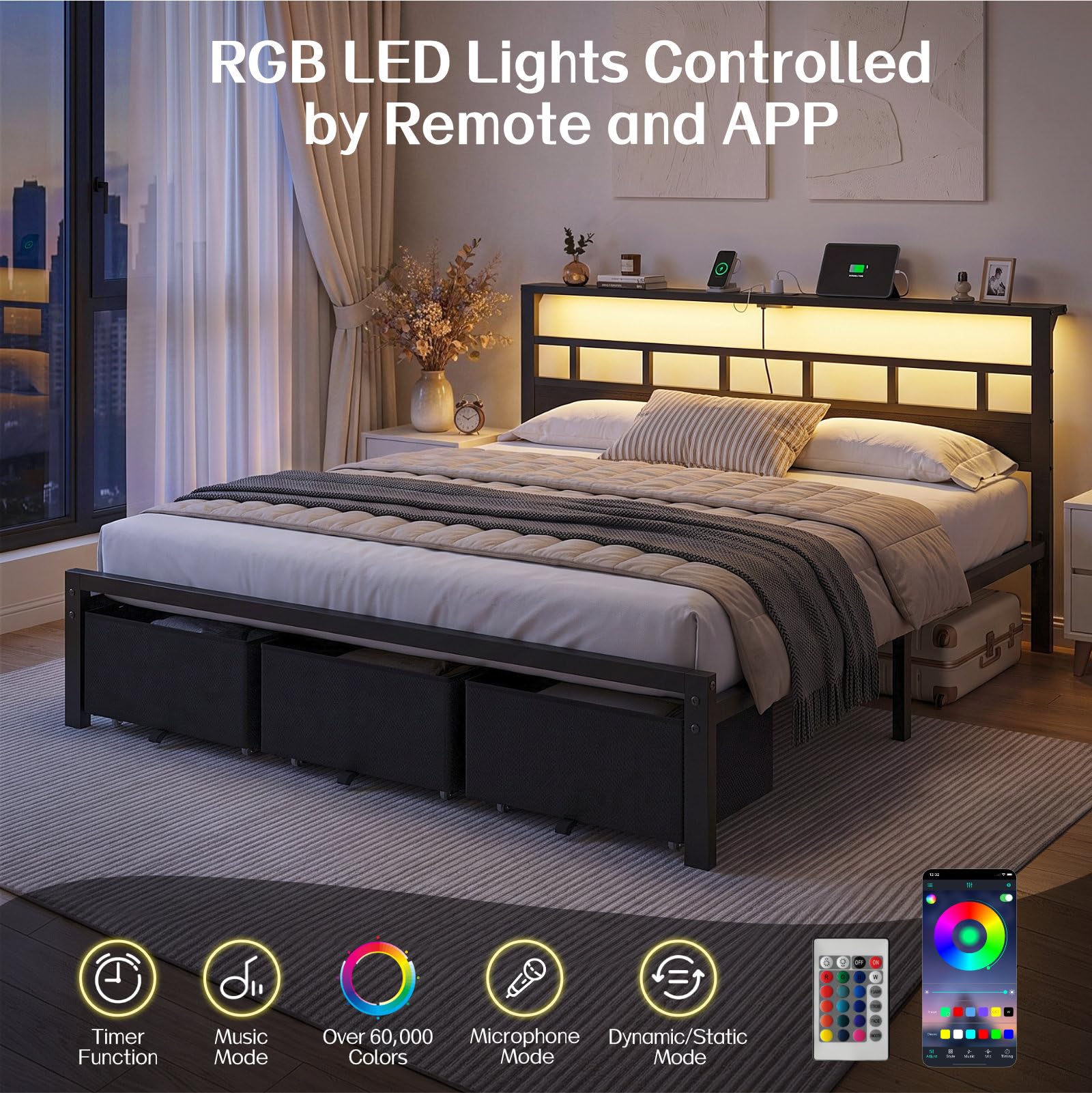إطار سرير بحجم كينج مع 3 أدراج - مراجعة King Size Bed Frame With Storage Drawers وسعره