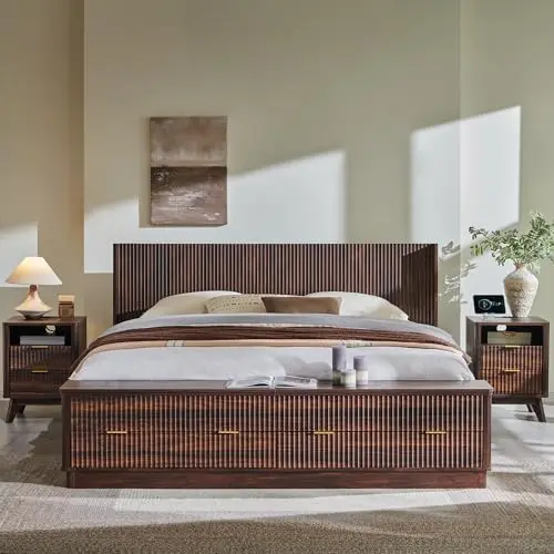 إطار سرير كينج سايز مموج مع لو - مراجعة King Size Bed Frame With Storage Drawers وسعره
